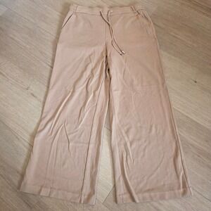 Autres Filles Womens Wide Leg Drawstring Trousers Tan Camel Size Large